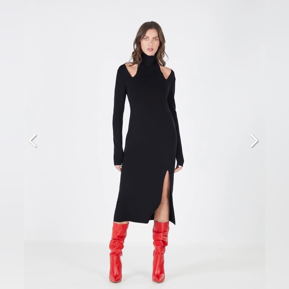BCBGMAXAZRIA CUTOUT TURTLENECK DRESS, Size M, New with Tags